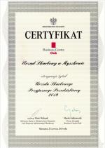 Certyfikat BCC nadaje w 2019 r. Urzędowi Skarbowemu w Myszkowie tytuł „Urzędu Skarbowego Przyjaznemu Przedsiębiorcy