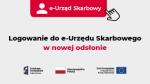 Napis Logowanie do e-Urzędu Skarbowego w nowej odsłonie plus zestawienie znaków: Fundusze Europejskie, Barwy Rzeczypospolitej Polskiej, Unia Europejska