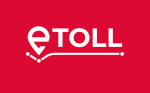 biały napis na czerwonym tle e-TOLL