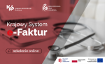 Grafika z napisem Krajowy System e-Faktur szkolenie online oraz logotypami KAS i Wielkopolskiej Izby Lekarskiej