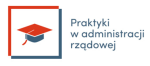 Logo projektu praktyk studenckich - biret studencki z hasłem akcji.