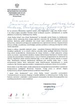 Skan listu wystosowanego przez Wiceministra Finansów Mariana Banasia do pracowników i funkcjonariuszy celnych i skarbowych z okazji obchodów Dnia Skarbowości i Dnia Służby Celnej.