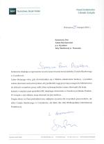 Podziękowania i życzenia od Pana Pawła Szałamachy z okazji otwarcia nowego budynku Urzędu